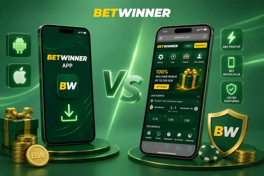 oređenje: Zvanična aplikacija vs. Mobilna verzija BetWinner-a